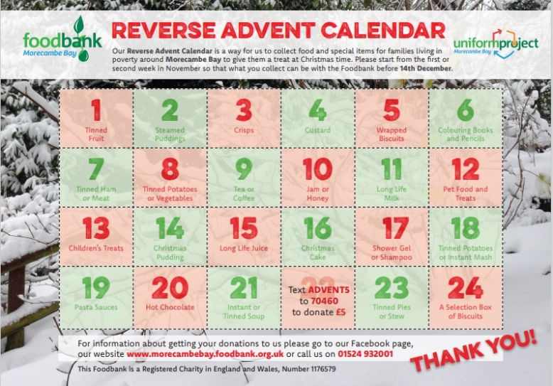 Christmas Reverse Advent Calendar now until Friday 11th December