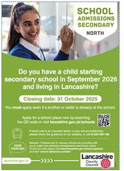 Year 6 families : Secondary School places for September 2026