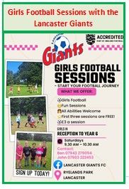 Girls Football Sessions with the Lancaster Giants