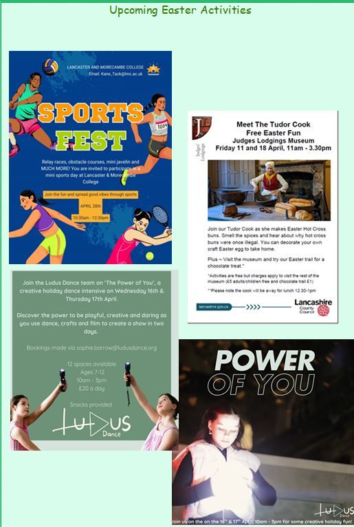 UPCOMING EASTER ACTIVITIES